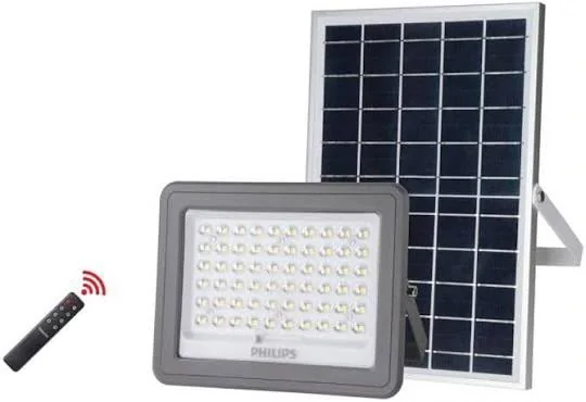 Solar floodlight with panel and remote control